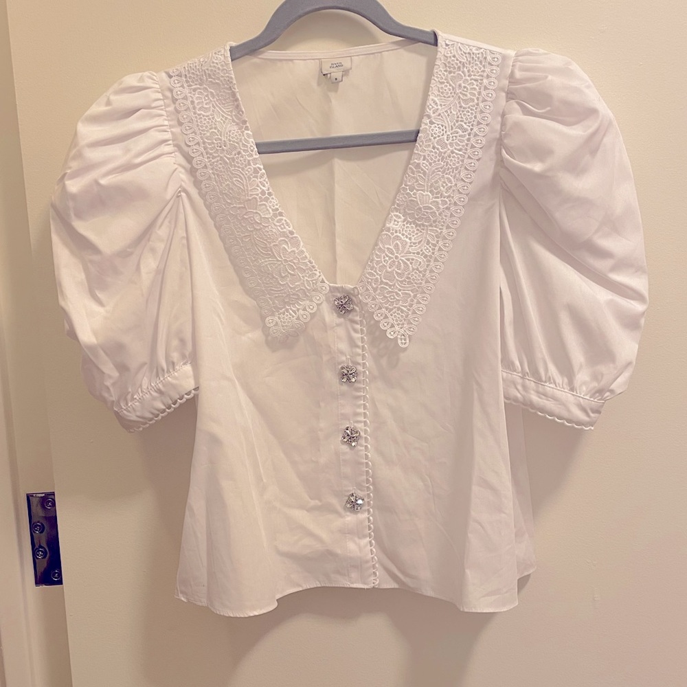 River Island puff shoulder collar top